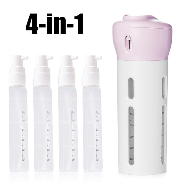 Travel cosmetic container set with 4 bottles Travel cosmetic container set with 4 bottles